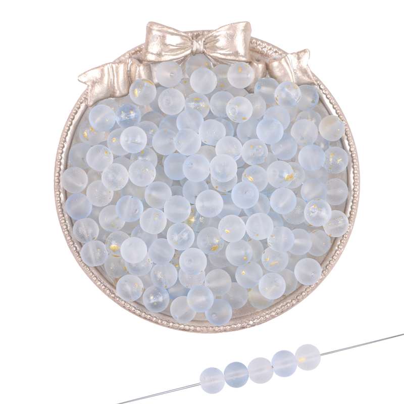 Gold Foil Effect Glass Crystal Beads 8mm Round Spacers for DIY Jewelry 50 Pcs Multi-Colors