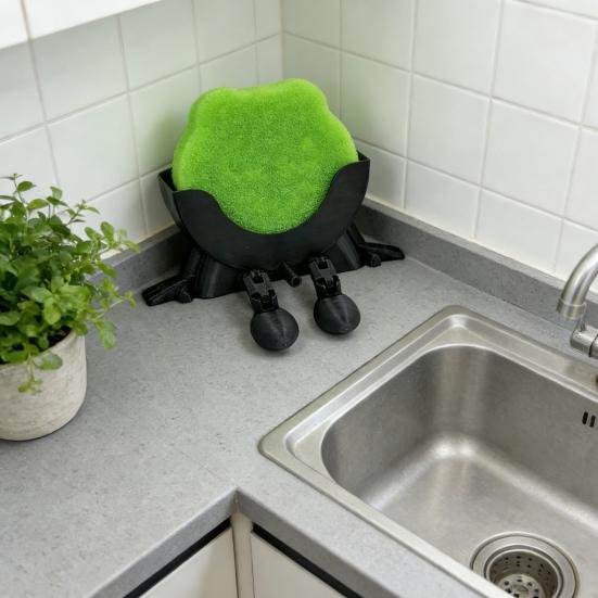 Soporte para Esponjas Impreso en 3D con Patas de Drenaje para Baño Cocina Encimera Soporte para Esponjas Organizador Multifuncional de Esponjas Estante de Almacenamiento
