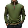 Men's Mock Neck Quarter Zip Sweatshirt Fleece Stand Collar Winter Warm Pullover Casual Polo Golf Shirt Long Sleeve Turtleneck Sweatshirts for Men