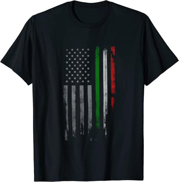 Italian American Flag USA Flag of Italy Italian Classic Tee T-Shirt L