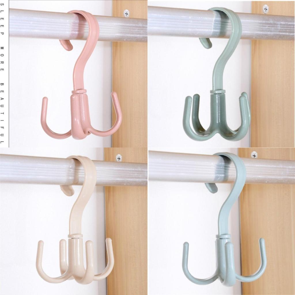 Modern Plastic Multifunction Closet Hook With Rotating Claws For Home Storage