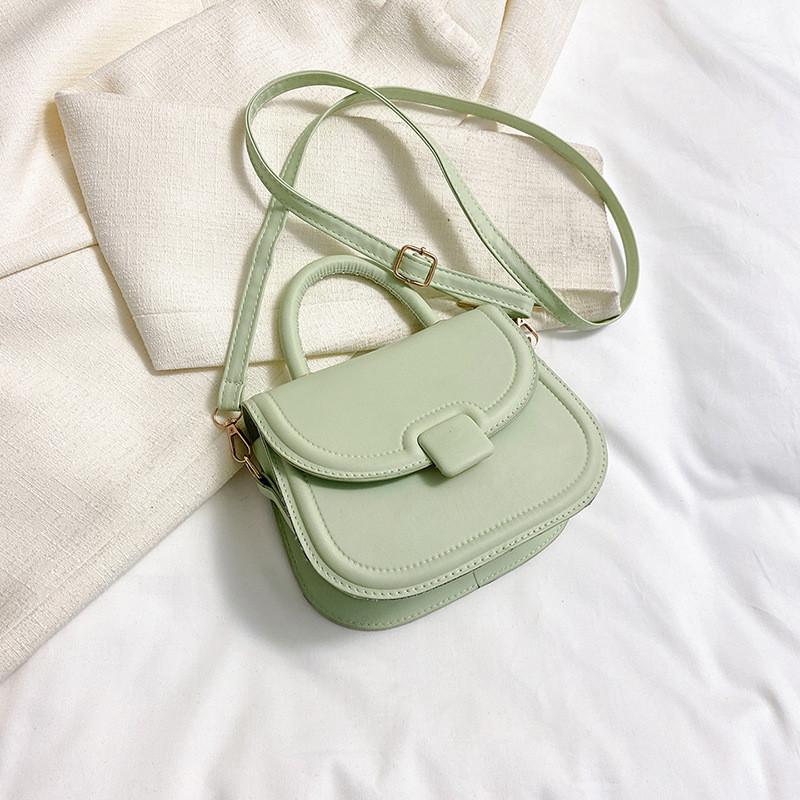Urban Chic Minimalist Saddle Bag 2023 Trendy Pu Mini Purse Fashion Handheld Tote зелёный