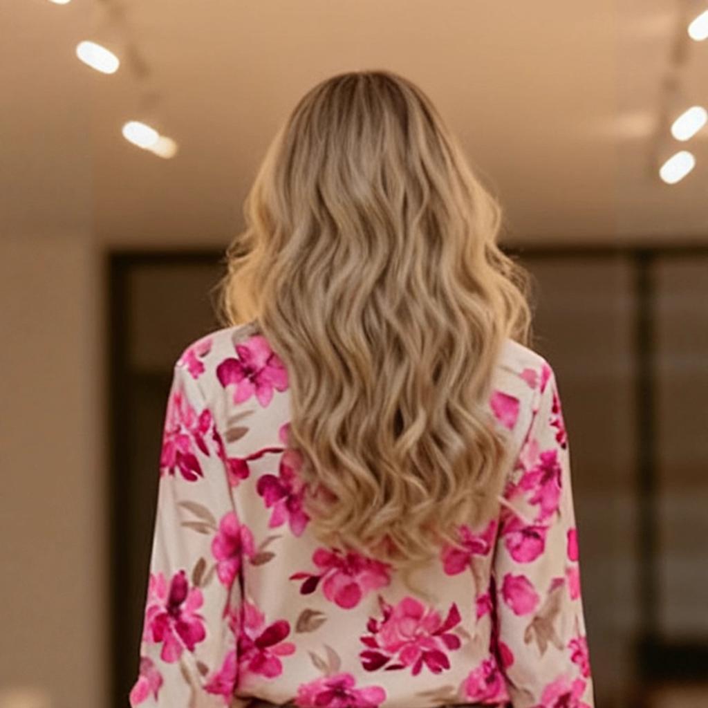 Spring New Temperament Elegant Pink Flower Print Long-sleeved Shirt Commuter Casual Sleeve Top