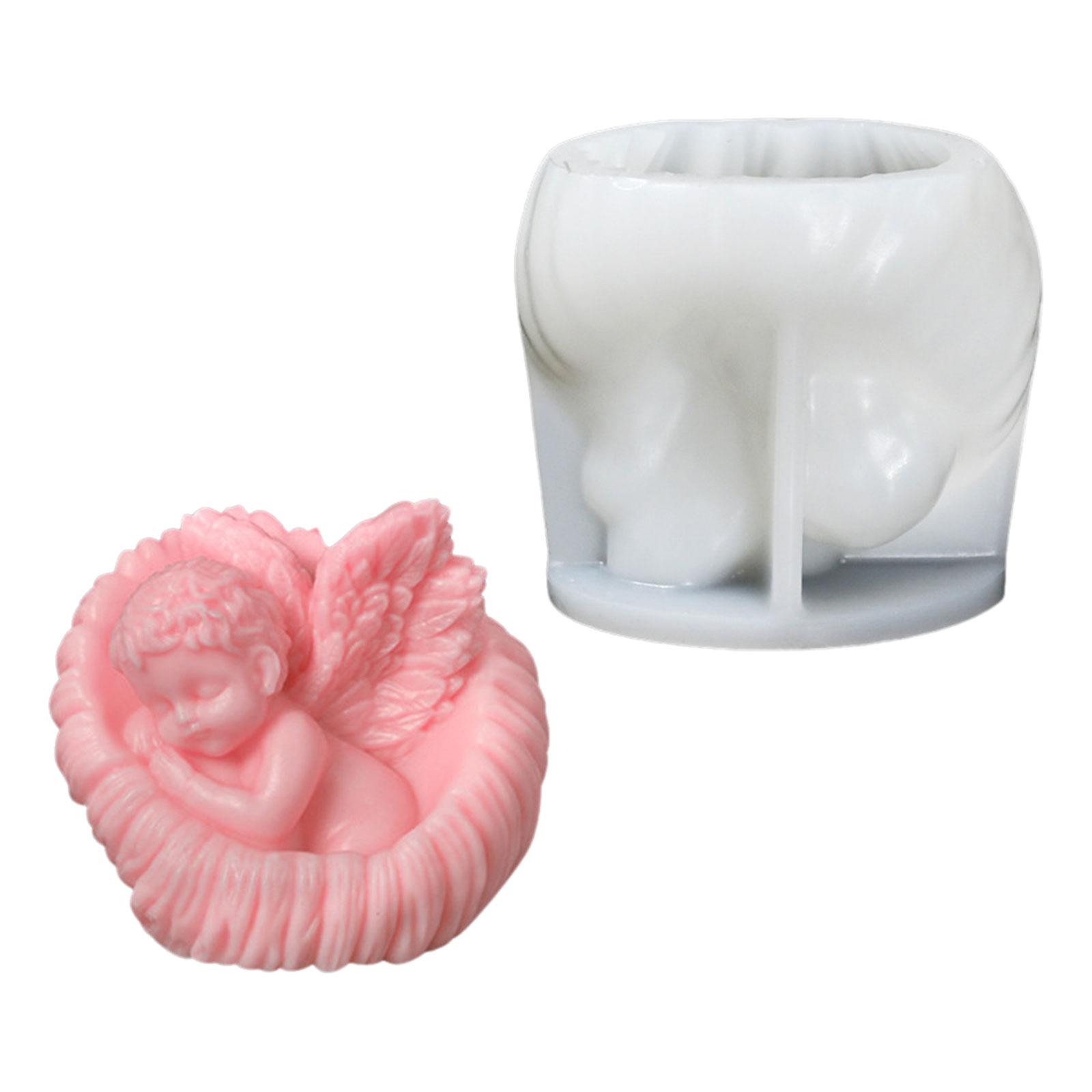 

Крылатая фигурка младенца Силиконовые формы для свечей из эпоксидной смолы Свеча ручной работы Мыло Гипсовая силиконовая форма для украшения дома B