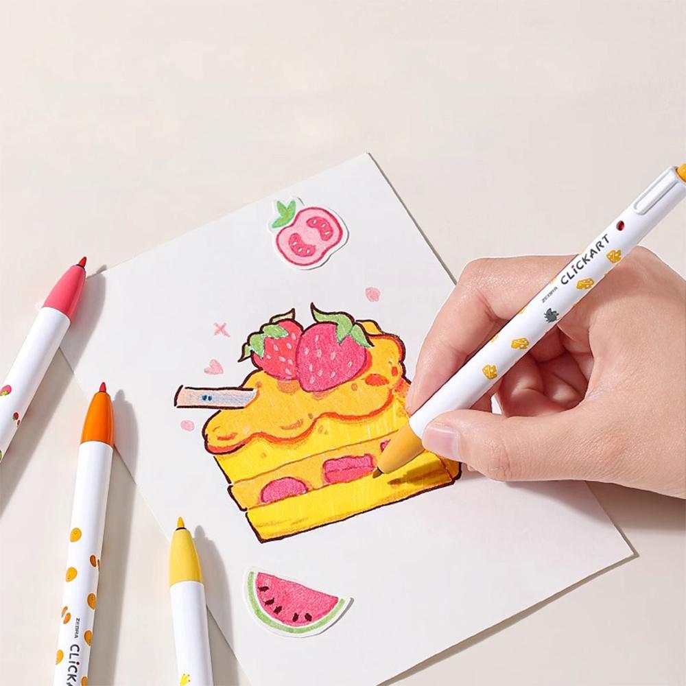 ZEBRA Press Watercolor Pen Clickart WYSS22 Fruit Animal Limited Portable Pen Washable Mildliner DIY Student Only