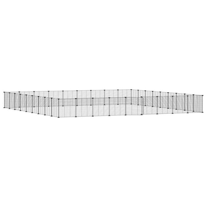 3114027 vidaXL Cage animaux de compagnie à 36 panneaux et porte Noir 35x35 cm
