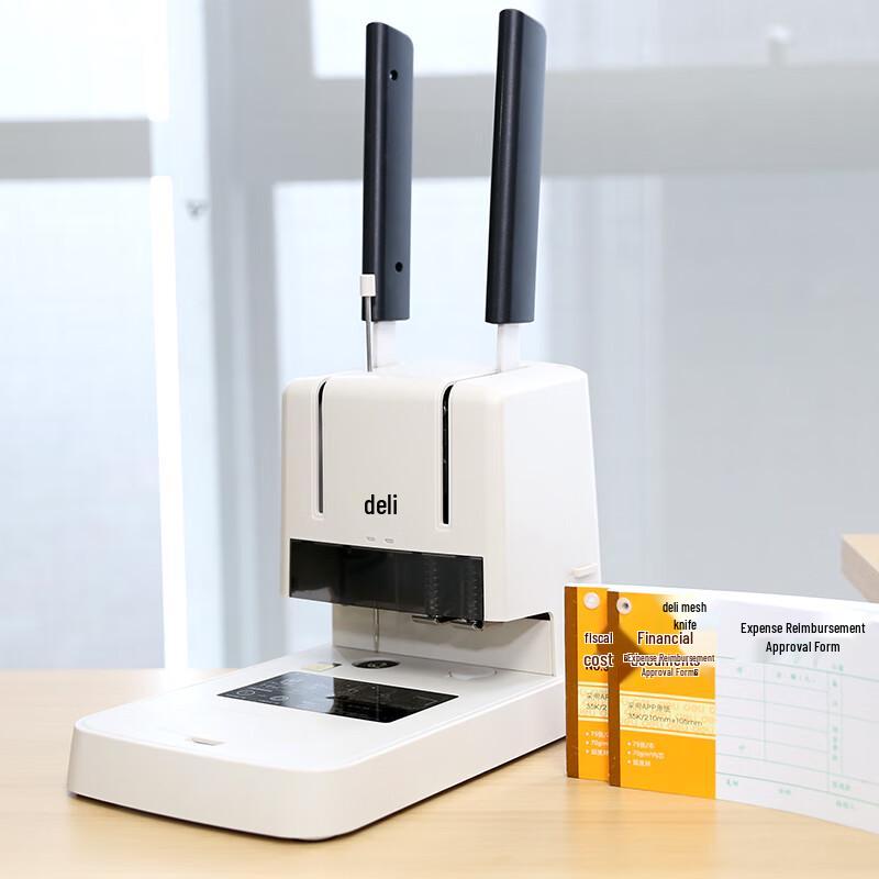 Deli 30mm Financial Voucher Electric Punch Manual Binding Machine