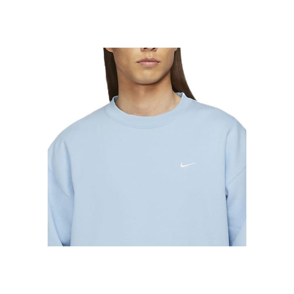 Nike Logo Print Crew Neck Long Sleeve Sweatshirt Men Tops Blue DA0318-436