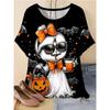 Fashion Women's Crew Neck Short Sleeve 3D Casual Color Printing Casual Short Sleeve Crew Neck T-Shirt