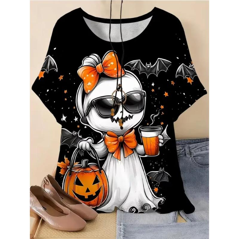 Fashion Women's Crew Neck Short Sleeve 3D Casual Color Printing Casual Short Sleeve Crew Neck T-Shirt