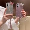 Three-Dimensional Butterfly Rhinestone Mobile Phone Case For Iphone17Promax Hand Rope Apple 16 Hard Case 14 Women