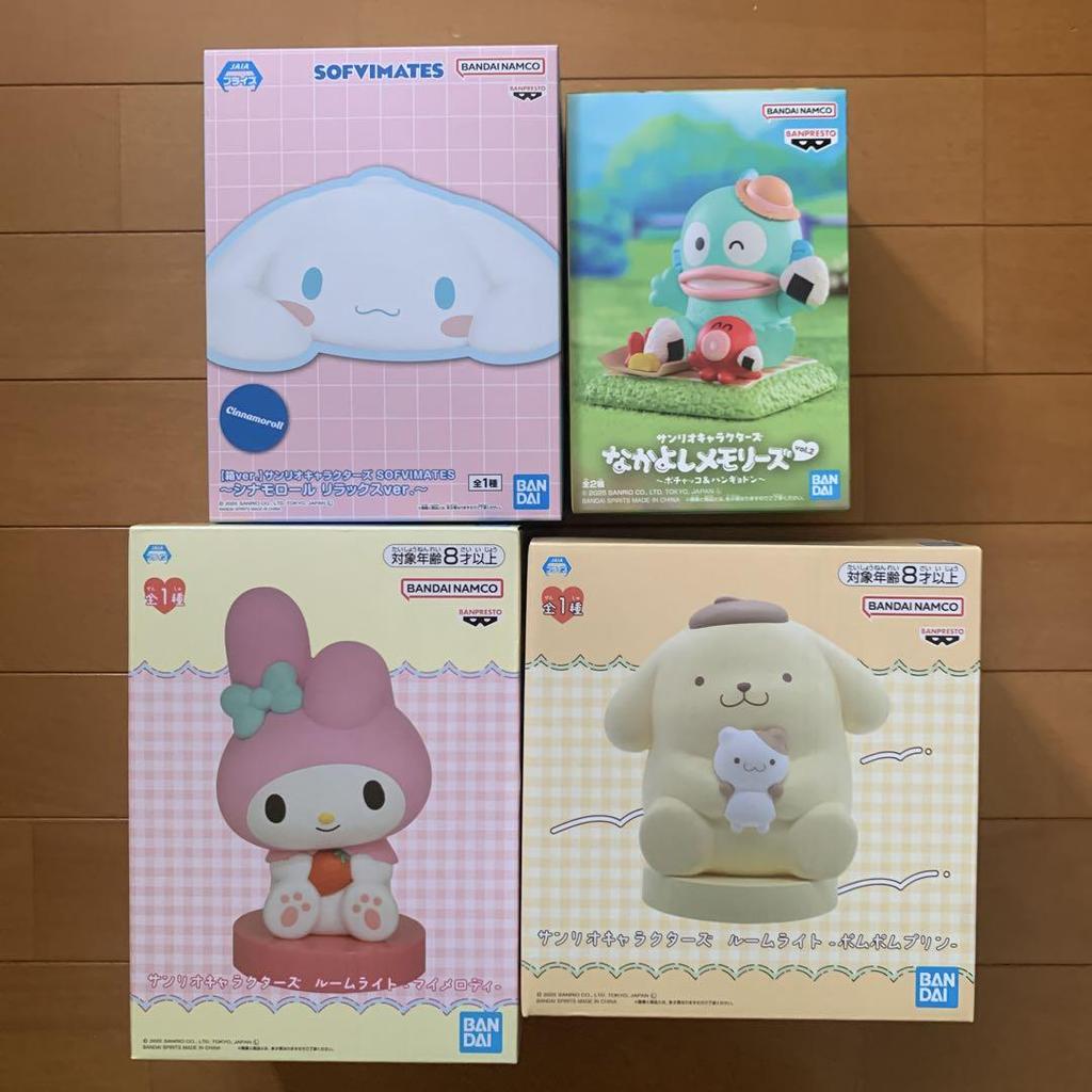 [Б/У] Фигурки Sanrio Cinnamoroll Hangyodon Ночник My Melody Pompom