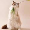 Cat Interactive Toy Tail Grass Cats Sage Feather Toy Long Pole Kitten Teasing Stick Bite Resistant Sound Toy Cat Supplies