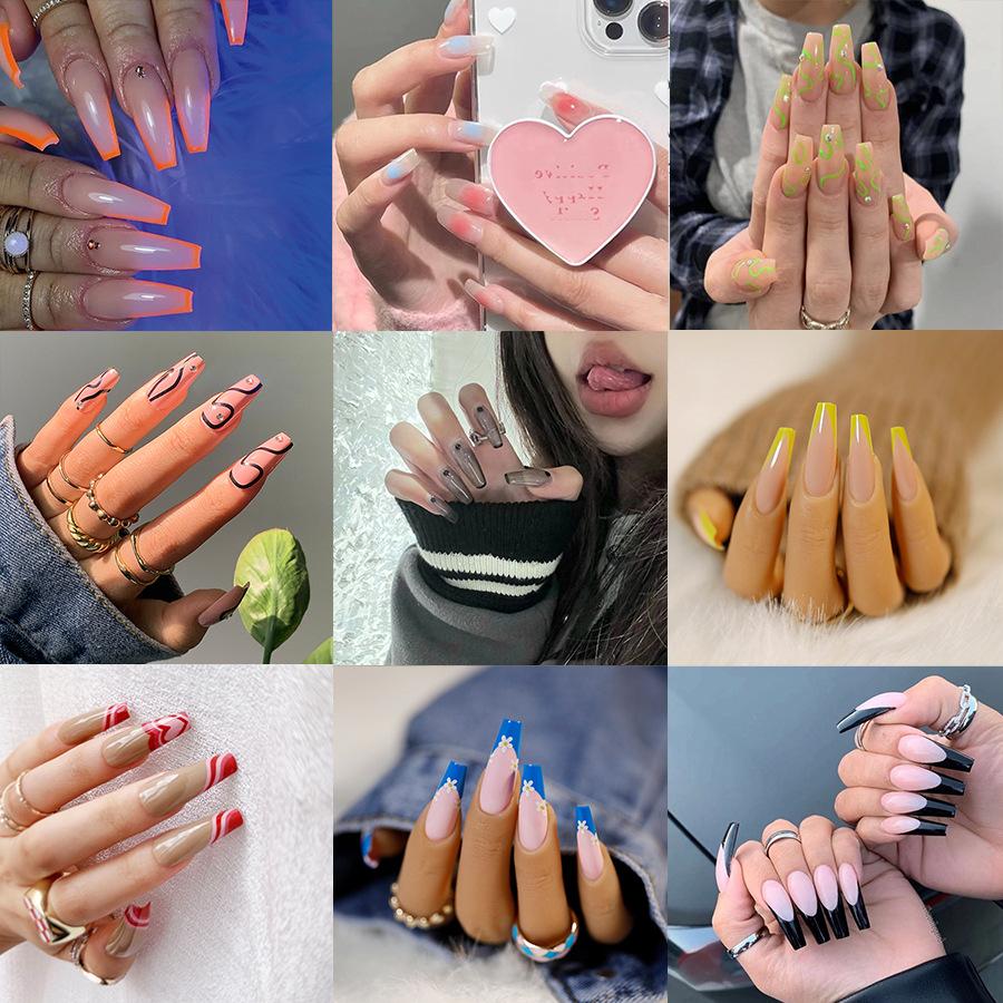 

European and American wearing nail pads French long ballet nail art fake nails nail pads clearance combination