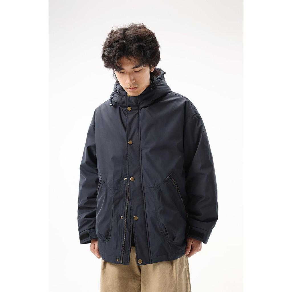 SINKACME Men's Retro Japanese Casual Workwear Winter Hooded White Duck Down Jacket YR281