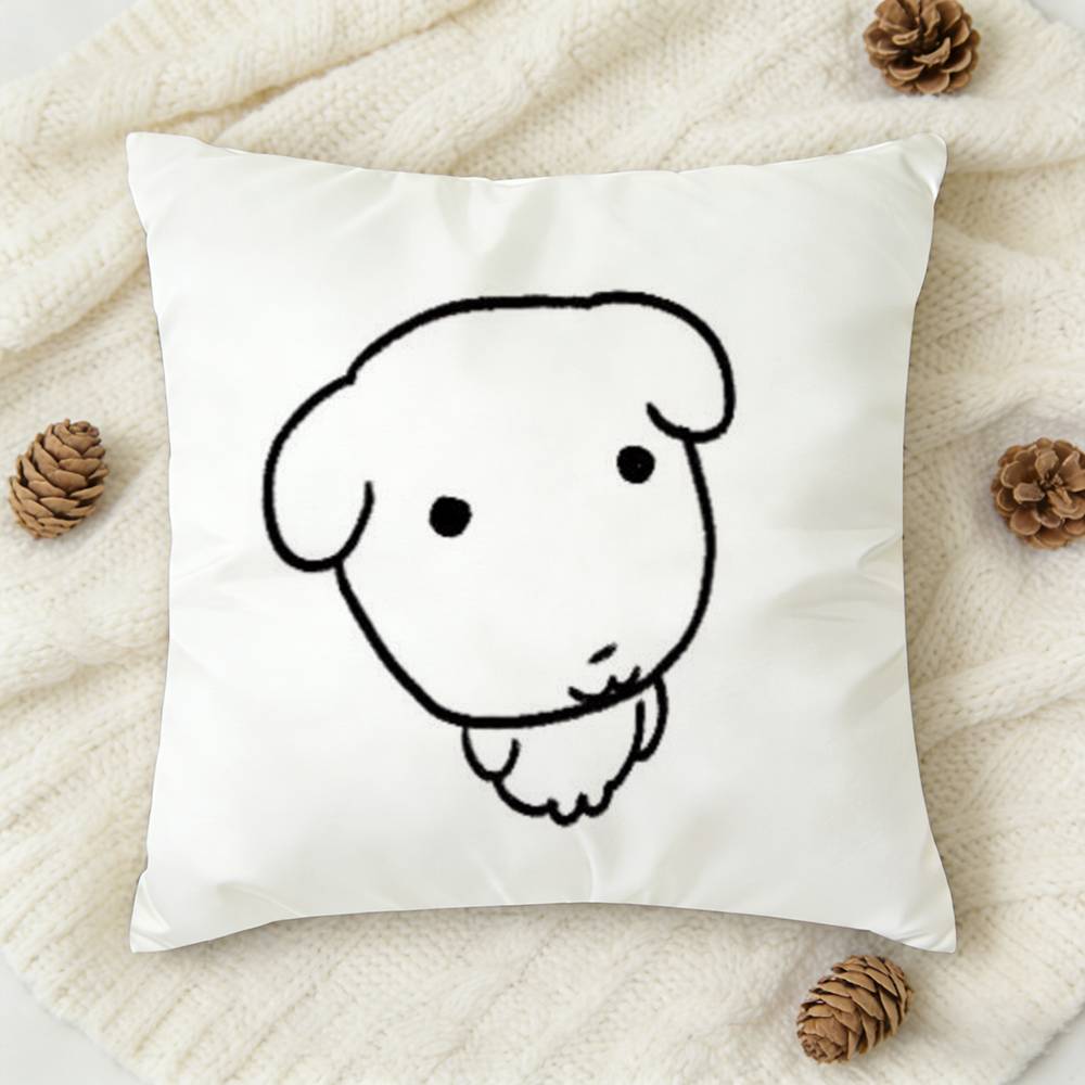 New Cute Ganadi Dog Double-Sided Printed Square Decorative Cushion Cover For Sofa Living Room Home Decor