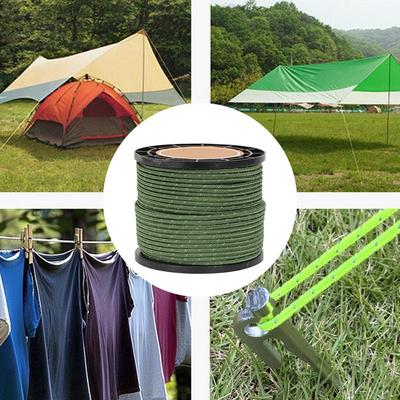50m 4mm Reflective Paracord Tent Cord Rope Camping Canopy Shelter Awning Rope Runner Guy Line Outdoor Guy Lines Fixed Rope
