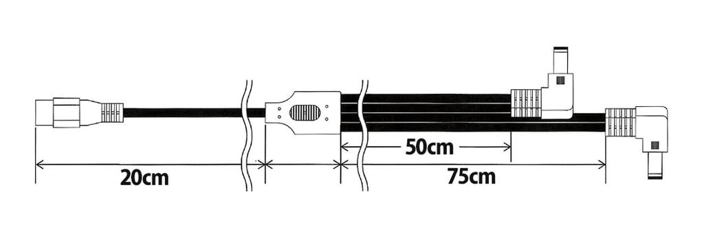 Pro Cable Branch Cable for Effector (all Non-plated, 4-branch Type, L-shaped Plug) LAC-CT