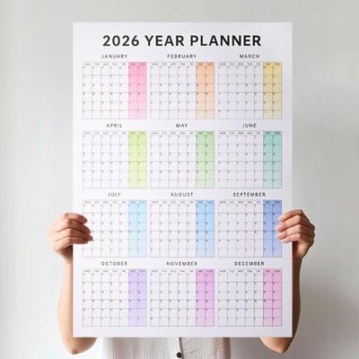 2026 Wall Calendar 12-Month Large Hanging Planner for Office & Home, Monthly Schedule Organizer for Students Teachers