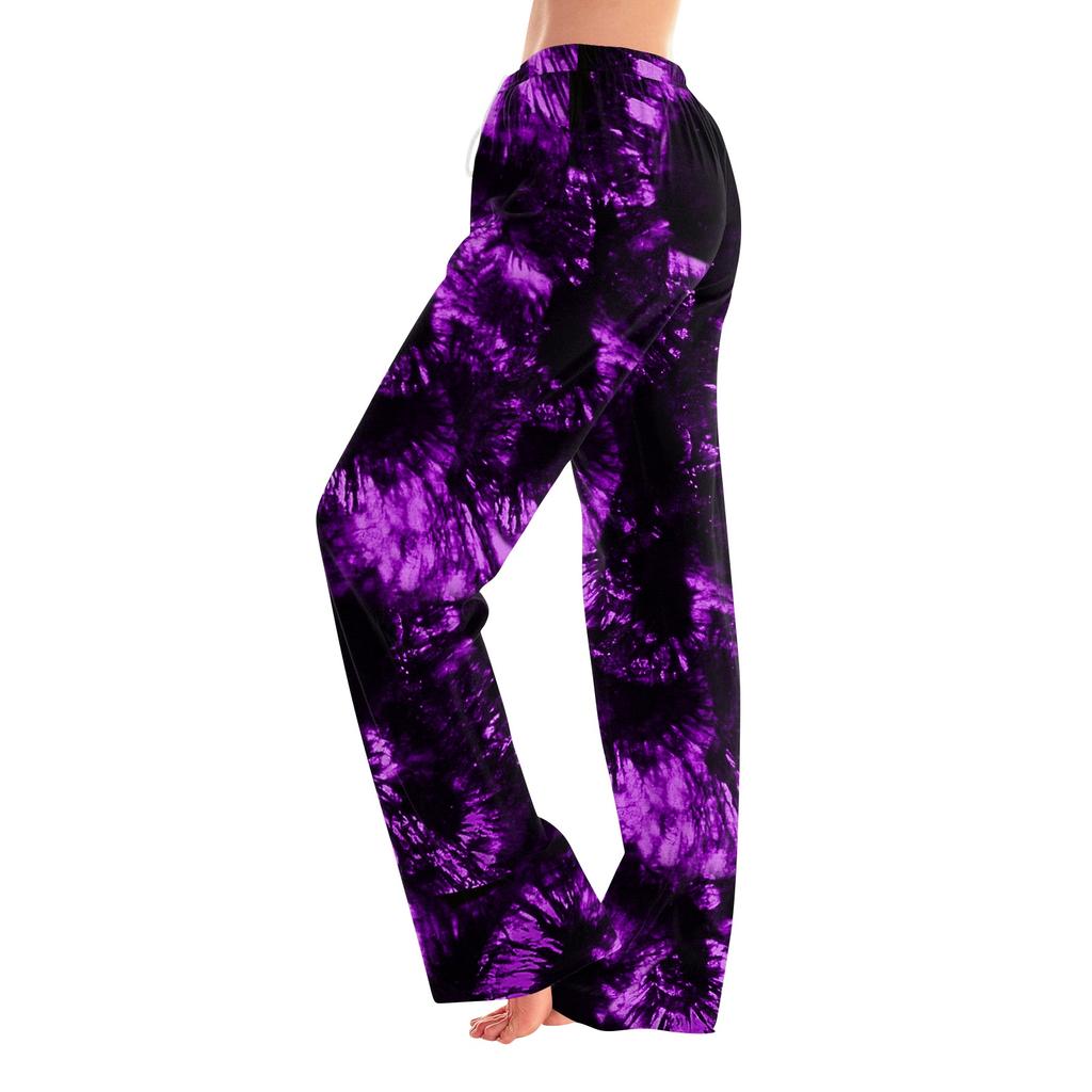 Women's Halloween Print Elastic Waist Drawstring Pajama Pants for Casual and Sleepwear