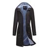 Womens Long Trench Coat Lightweight Water-Resistant Hooded Solid Color Casual Outerwear Straight Cut