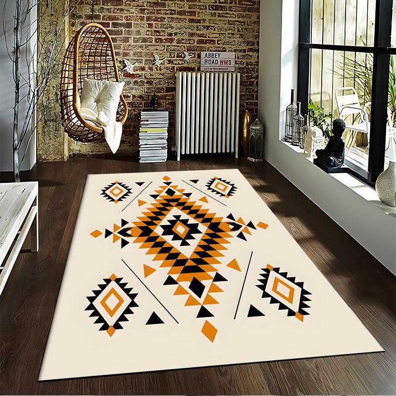 Geometric Tribal Pattern 3-Piece carpet Non-slip rug suitable for living room and bedroom sofas