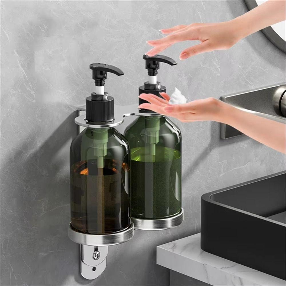 Plastic Manual Soap Dispenser Stainless Steel Pump Bottle Holder Wall Mounted Soap Dispenser  Hotel
