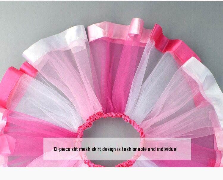 Tęczowa Puszysta Spódniczka Tiulowa Dziecięca na Występ Taneczny - Krótka Spódniczka z Tiulu Dostępna w Magazynie