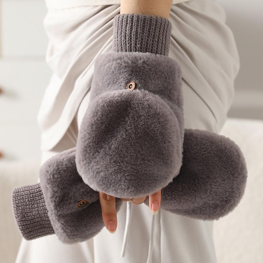 Warm Fingerless Mittens Fingerless Winter Gloves New Plush Gloves Cold Weather