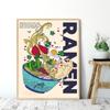 Funny Cartoon Japanese Food Wall Art Prints Ramen Noodles Poster Kitchen Art Canvas Painting Pictures For Living Room Home Decor
