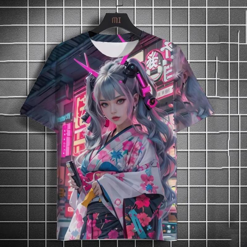 Men s T-shirt 3D Printed Anime Beauty Sexy Printed T-shirt Casual Loose Short Sleeved T-shirt Men s Daily Home Clothing Tees Top S