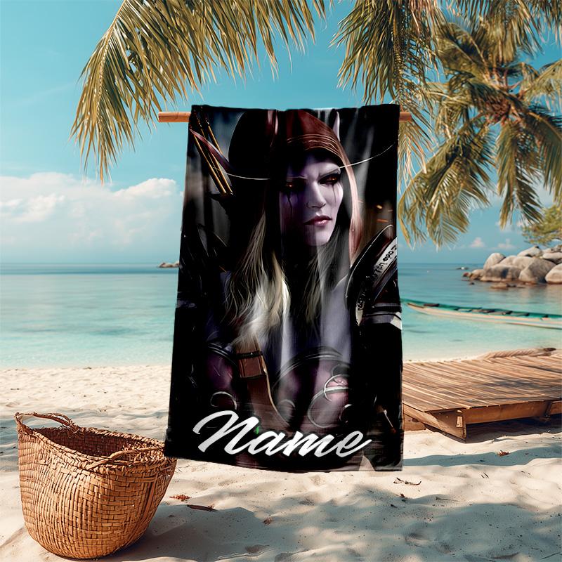 Personalized customized proof beach towel with World of Warcraft pattern - soft, absorbent,quick-drying,perfect swimming,camping&bathing
