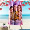 Custom NameGirl Power Beach Towel Soft Microfiber Summer Towel Quick Dry Absorbent Towel for Beach Swimming Pool Travel