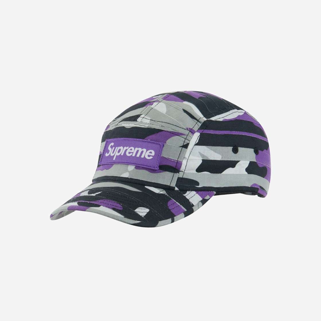 

Кепка Supreme многослойная с камуфляжным принтом Фиолетовая 23SS -