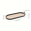 1pc Metal Jewelry Tray with Braided Leather Mat, Rectangular Tabletop Organizer for Skincare, Cosmetics, and Key Storage, Multipurpose Use for Home