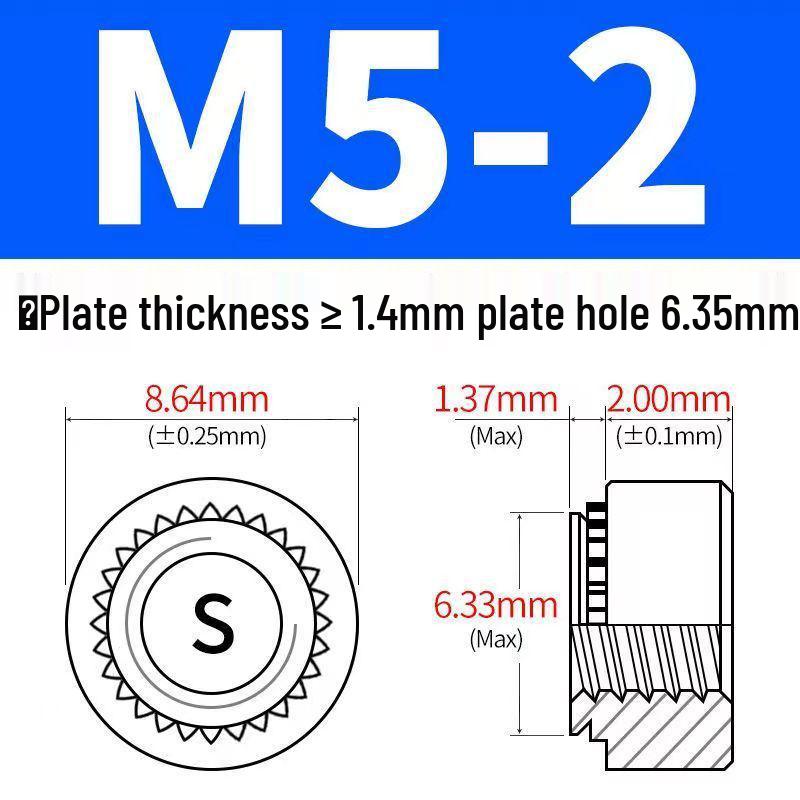 Verzinkte selbstsichernde Muttern, unverlierbare Muttern M3-M12, Einbaumuttern und Einpressmuttern