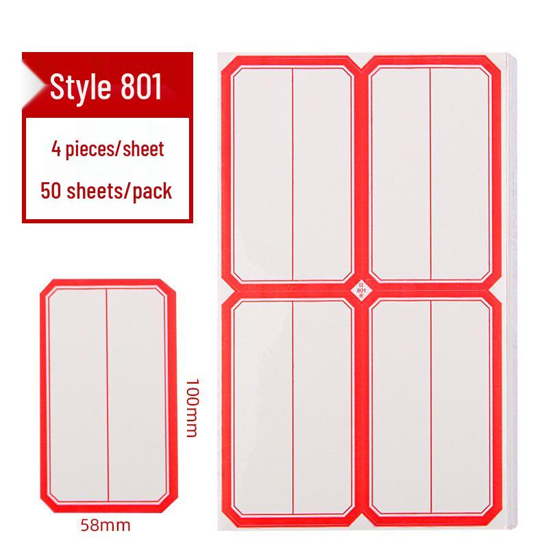 50 Sheets Self-Adhesive Blank Labels for Handwritten or Name Stickers