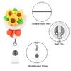 Work Card Clip Flower Nurse Badge Holder ID Card Clips Name Card Holder Retractable Badge Reel