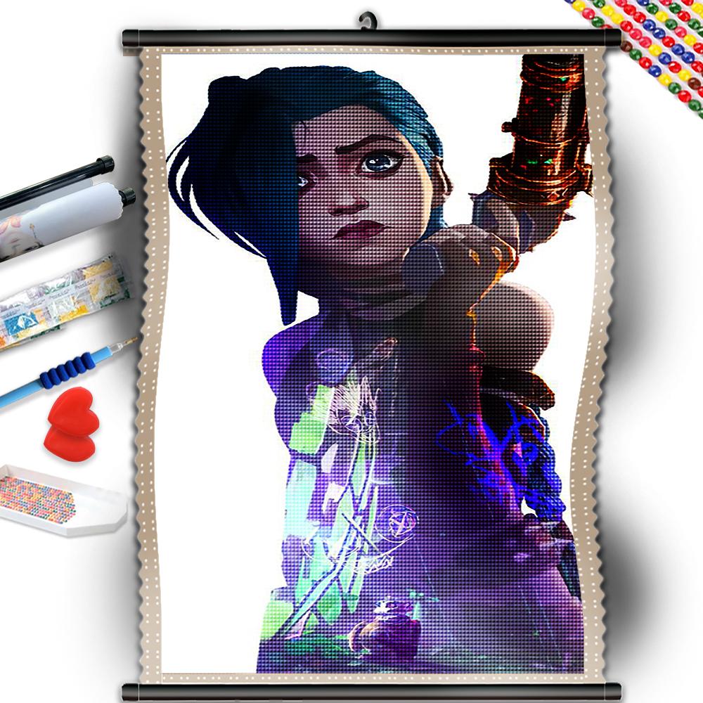 

Алмазная картина игровой персонаж Джинкс вышивка крестом горный хрусталь домашний декор