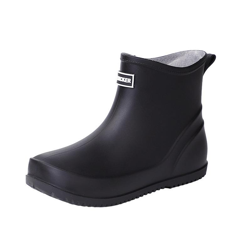 Fashion Rain Shoes Women's Short Rain Boots Round Head Exquisite Girls Versatile Outdoor Wading Shoes Rainy Day Non-slip Water Shoes Rubber Shoes