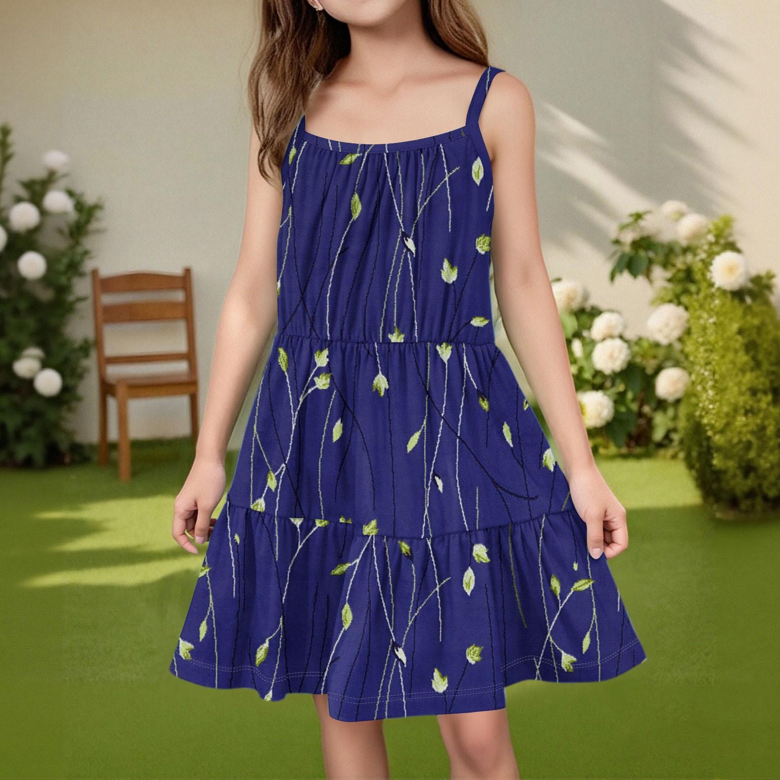 

Детское летнее повседневное модное платье без рукавов с круглым вырезом 160