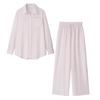 European and American Style Women's Striped Shirt and Wide-Leg Pants Set