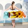 Oversized Microfiber Beach Towel Quick Dry Lightweight Soft Pool Towel for Adults, Colorful Palm Tree Print Towel for Travel