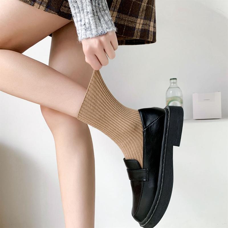 Freizeitsocken Boden Einfarbige Socken Winter Mittelhohe Socken
