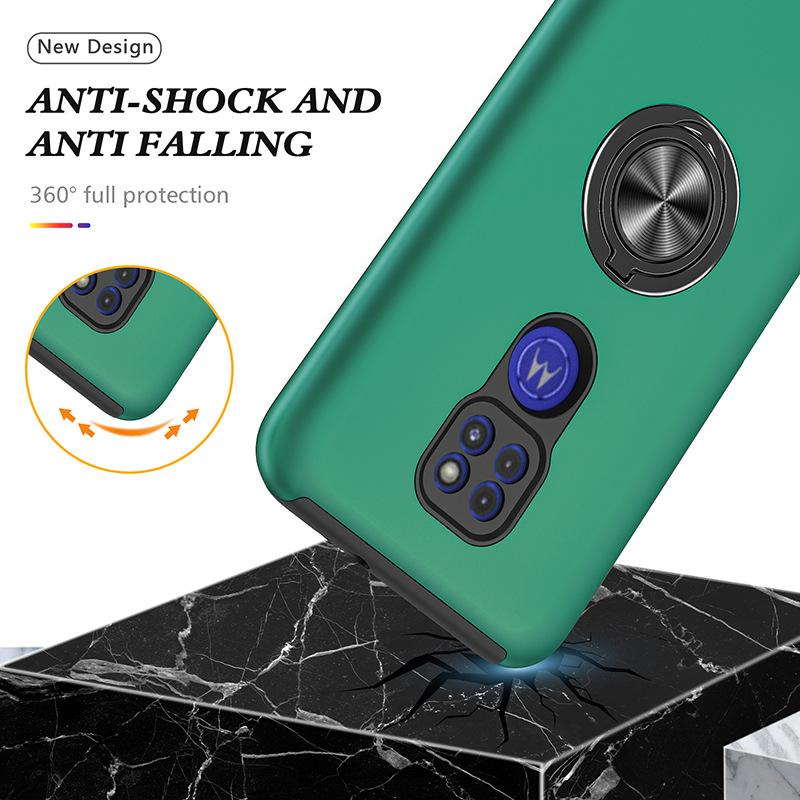For Motorola Phone Case Solid Color Retro Spray Anti Scratch Car Holder Phone Protective Case