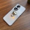Luxury Bling Rhinestone Heart Ring Bracket Clear Phone Case for HONOR X7a Stand Cover