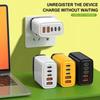 5 Ports Phone Charger Adapter With Light USB C Charger 240W Charger Plug for iPhone/Xiaomi/Samsung