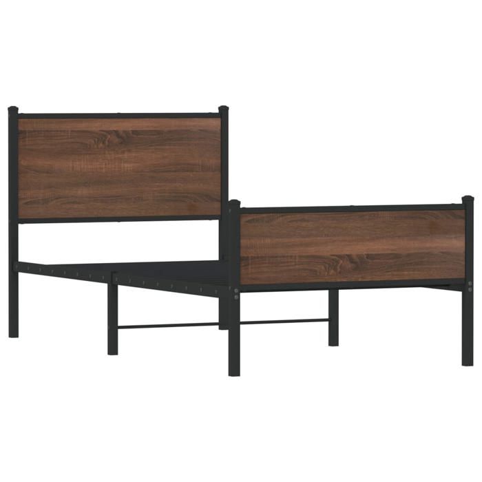 VidaXL Metal Bed Frames with Headboard and Footboard, Single Bed with Slatted Base, Adult Bed, Bedroom Furniture, 4007948
