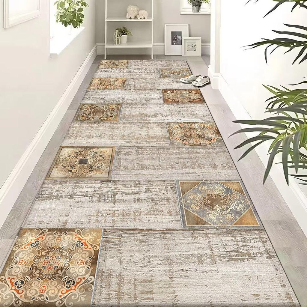 Modern Luxury Long Corridor Carpet Anti Slip Hallway Runner Rug for Hotel Home Porch Entry Decoration Floor Mat