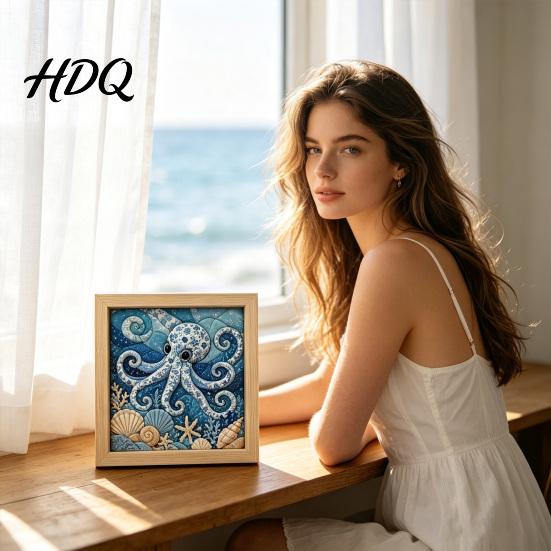 Japanese Fabric Craft No-Sew Art Kit DIY Mosaic Kits for Adults Beginners Quilted Wall Intricate with Frame & Tools Kits Gifts Housewarming
